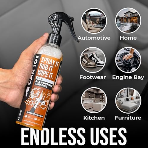 Image of CAR 101 All Purpose Cleaner With Towel - 300ml (Pack Of 2)|Multi-Surface Deep Cleaning Formula for Car Interior & Exterior|Spray for Dashboard,Kitchen,Leather,Bike & Equipment|Fast-Acting Dirt Remover