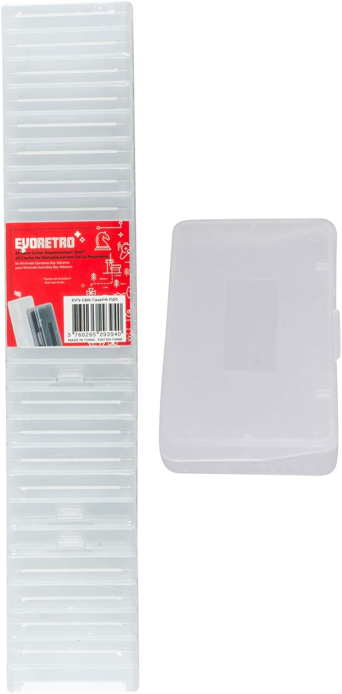 Storage Box Protector Holder Dust Cover Replacement Shell for Nintendo GBA GBC GBP GBM SP Gameboy Advance| Acid-Free Case Display|High Quality PET Plastic|Scratch Resistant Boxes (25 Pack) by EVORETRO