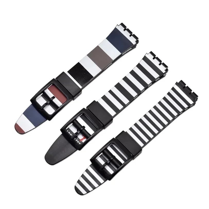 Bracelet montre Swatch souple effet gelée noir imperméable 16mm