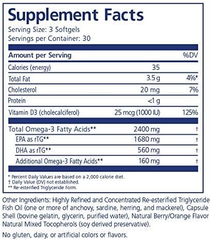 PRN De3 Dry Eye Omega 3 Fish Oil –Support for Eye Dryness - 2240mg EPA & DHA Supplement in Natural Triglyceride Formula – New & Improved Formula for Healthy Eye Care-3 Serving per Day, 1 Month Supply