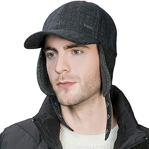 Jeff & Aimy Winter Hat with Ear Flaps and Chin Strap Cover