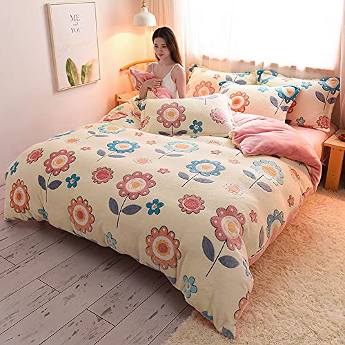 LoveHomeCandy 敷布団カバー 冬用 暖かい 極細マイクロファイバー 軽い 発熱 全開ファスナー 静電気減軽 毛抜けにくい ソフトで滑らか 毛玉なし 寝汗吸収 通気速乾 フランネル 布団カバー シングル 防臭防ダニ (ダブル/200*230CM,