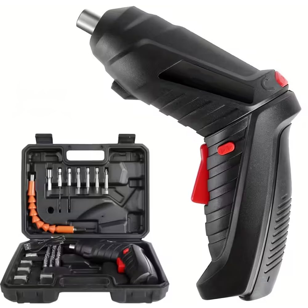 Electric Screwdriver Cordless Screwdriver Rechargeable Power Drill Screwdriver Set Screw Gun with Torque Setting 2 Position Handle with