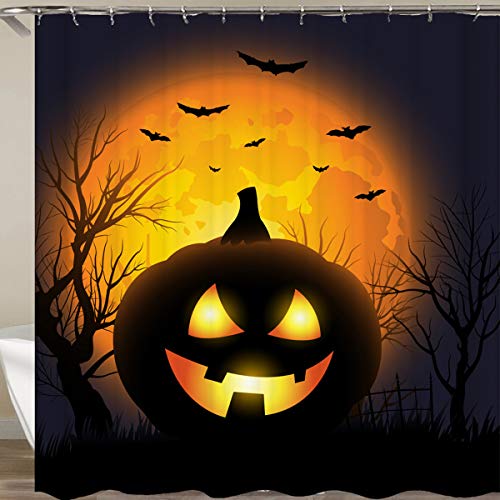 Nosii Decoración de Halloween Baño Cortina de Ducha Cortina de Ventana de poliéster Impermeable