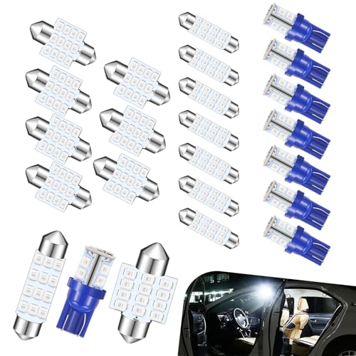Kit 24 luces LED para auto color azul 6800K miniatura 1