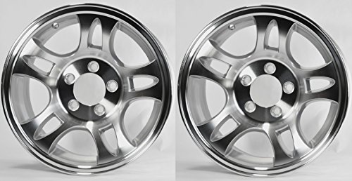 Two Aluminum Trailer Rims Wheels 5 Lug 15 in. T03 Split-Spoke Style