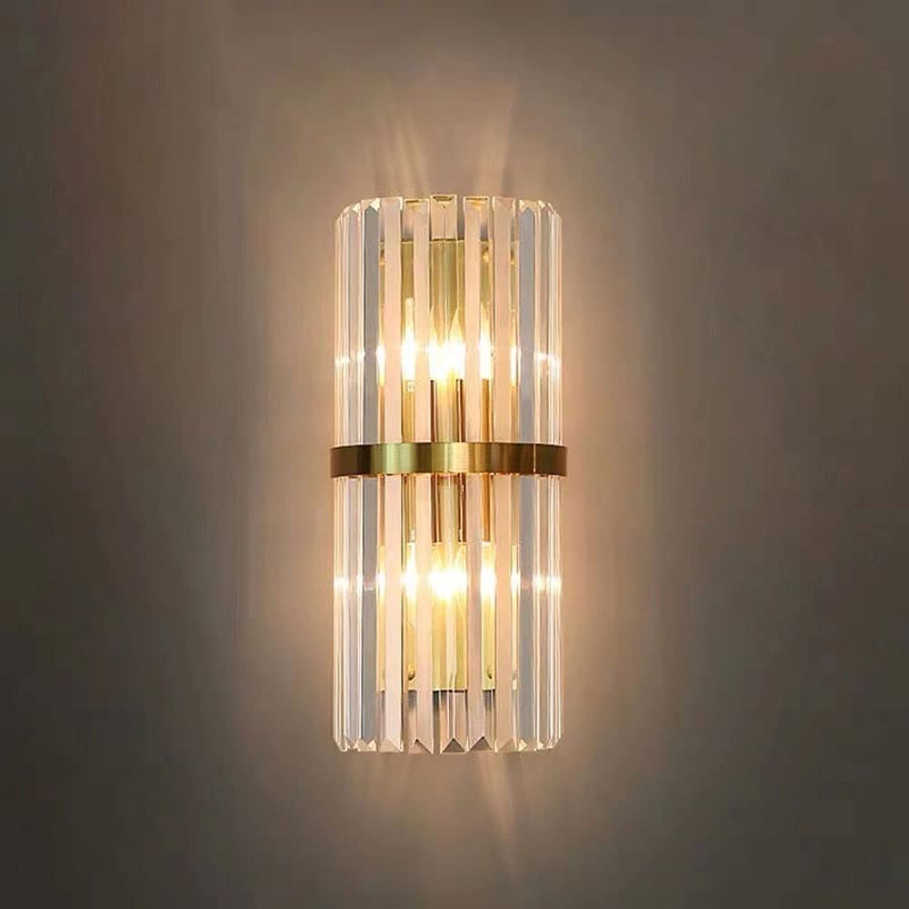 Applique murale cristal doré E14 luminaire de chevet design - 8