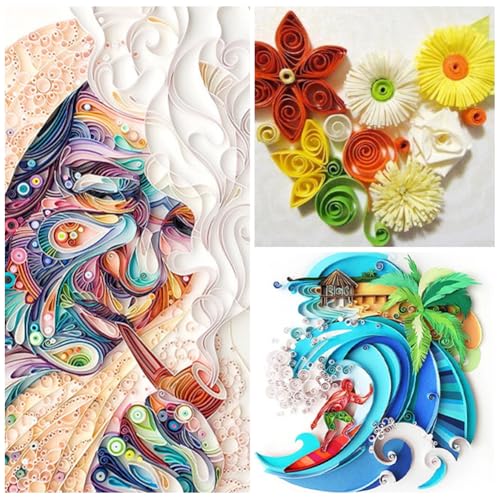 Geschlitzte Quilling Werkzeug, Quilling Werkzeuge Set, Papier Quilling Werkzeuge, Papier Quilling Schlitz Stifte Werkzeug Set, für Rollende Papierblumen, Kunsthandwerk, 7-Piece Tool Set, Purple