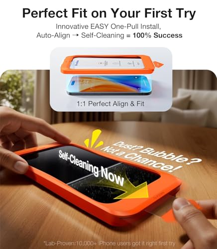 Image of UltraGlass Unbreak Top 9H+ Glass for iPhone 15 Screen Protector (12FT Military Grade Shatterproof & Longest Durable) Screen Protector iPhone 15 Tempered Glass, Full Coverage, 2 Pack