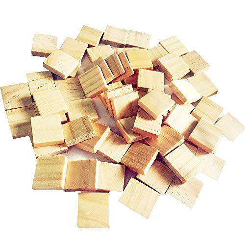 Abbaoww 100Pcs Wood Blank Scrabble Tiles for Craft, Decoration, Altered Art and Laser