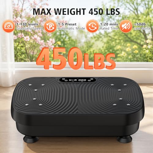 Vibration Plate for Lymphatic Drainage, Vibration Plate Exercise Machine, 130 Levels Vibrating Plate with Knee Pads Bluetooth, Shaker Plate with 450 Lbs Capacity Weight Loss Workout Equipment for Home - image 7