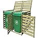 Akcesoria do pojemników na odpady podwójny kosz na śmieci szopa 240 l drewno impregnowane