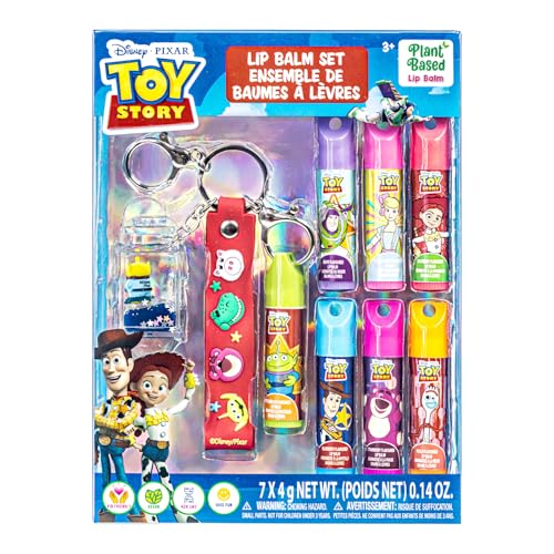 Townley Girl Toy Story 7 Pack Lip Balm with Keychain,