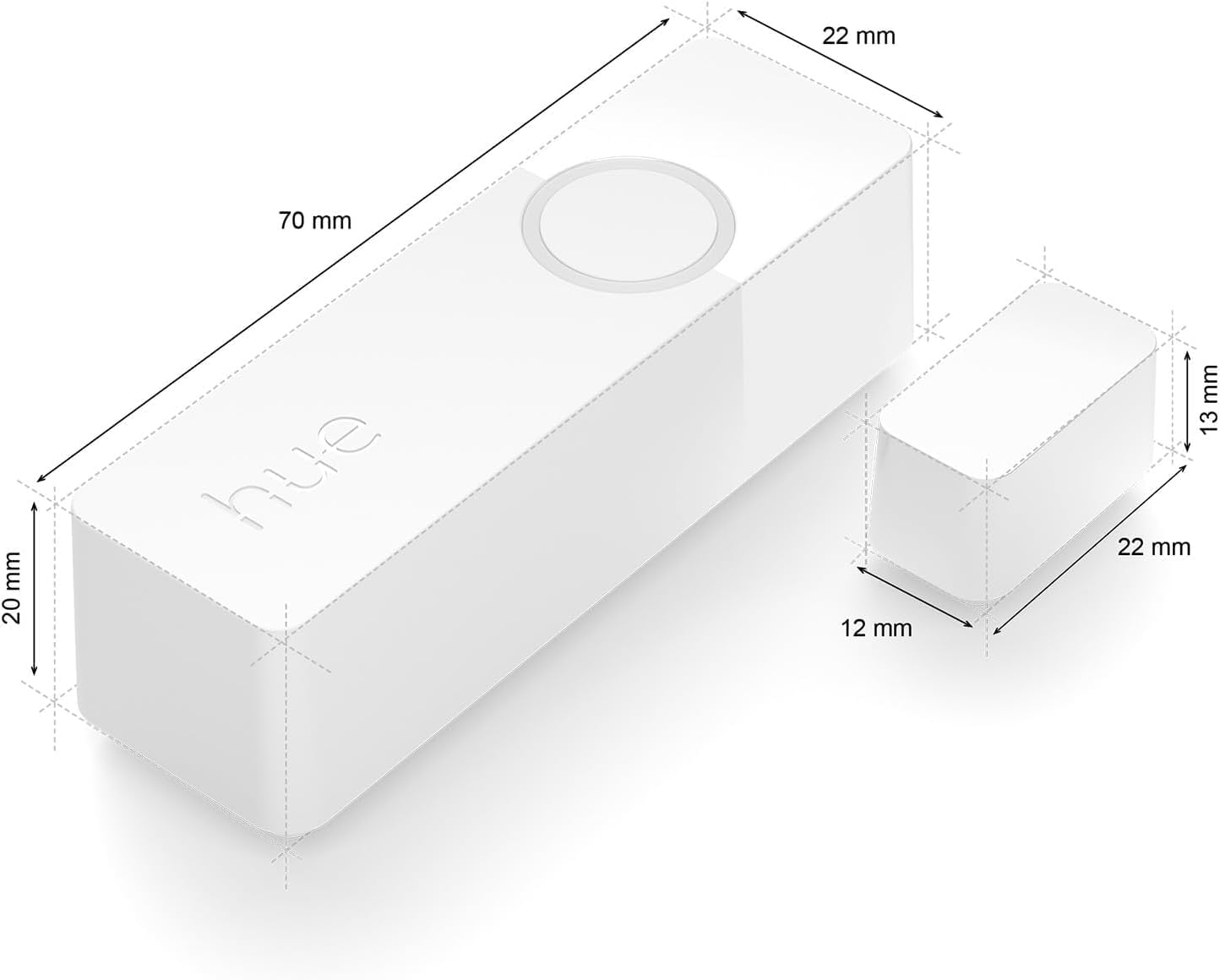 Philips Hue Secure capteur de Contact pour Porte ou fenêtre, Installation Facile, contrôle Depuis l'application Hue, Blanc