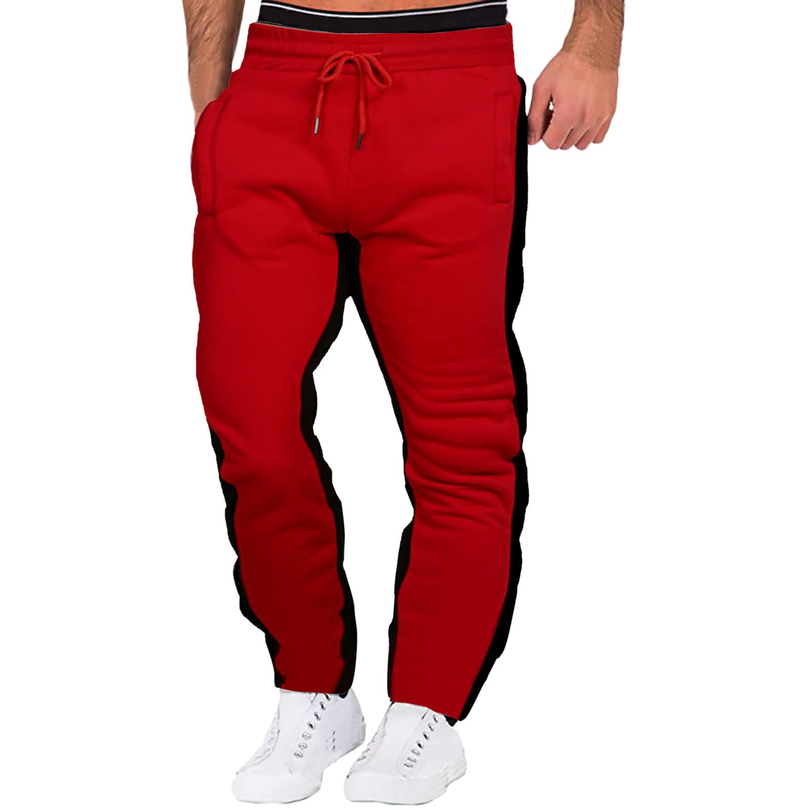 Mens Joggers Bottoms Cuffed Mens Fleece Jogging Bottoms Pants Trousers  Cotton Sweatpants With Pockets Elasticated Waist Trousers For Men Casual