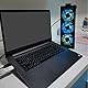 Solustre Rgb Laptop KüHler StäNder, Aluminium Notebook ErhöHte Stand, Ergonomisches Design, 3 Geschwindigkeiten, Tragbar FüR 12-17 Zoll Laptops, Schwarz
