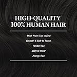 GOO GOO Clip in Hair Extensions Real Human Hair, Remy Human Hair Extensions Clip ins for Women, Natural Human Hair, 20inch 120g 7Pcs, 1B Natural black - Image 4