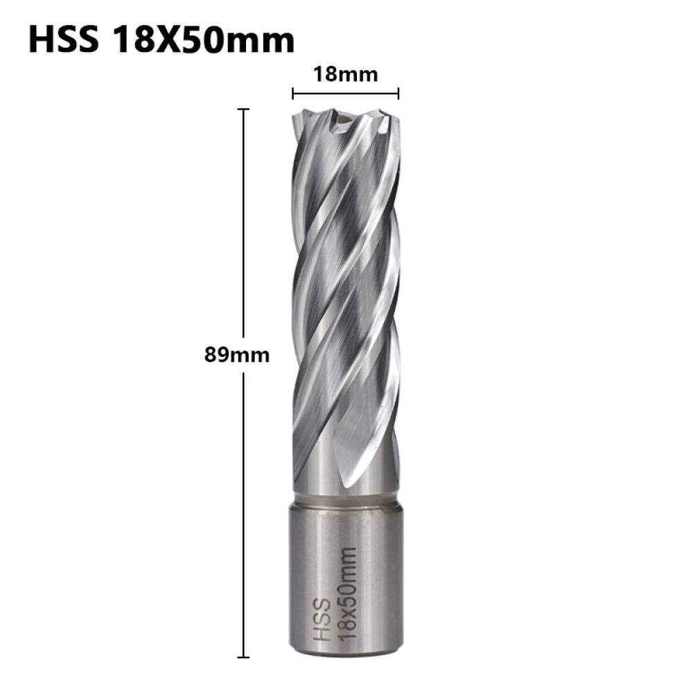 1 pc HSS coupe-trou 50mm longueur en acier à grande vitesse ouvre-trou carotteuse 15-18mm coupe annulaire métal noyau foret-18x50mm
