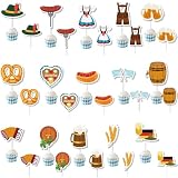 GGUFAY 30 Decorazioni per Cupcake dell'Oktoberfest, Decorazioni per Torte dell'Oktoberfest Tedesco, Decorazioni per Dessert Bavaresi