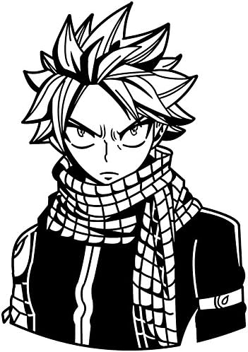 Fairy Tail - Natsu Dragneel Anime Decal Sticker for Car/Truck/Laptop (Black, 5.5" x 3.8)