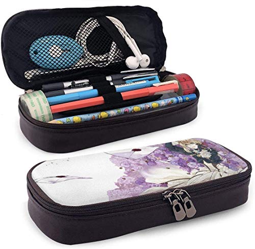Preisvergleich Produktbild Federmäppchen Große Kapazität Großer Aufbewahrungskugelschreiber Bleistiftbeutel Schreibwaren Organizer Praktischer Taschenhalter mit Reißverschluss - Anime Violet Evergarden Beautiful
