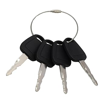 4 Pcs Ignition Starter Keys ELI80-0125 110702-00151 Compatible with Doosan Excavator D100 E900 Compatible with Terex Excavator Compatible with Daewoo Heavy Equipment