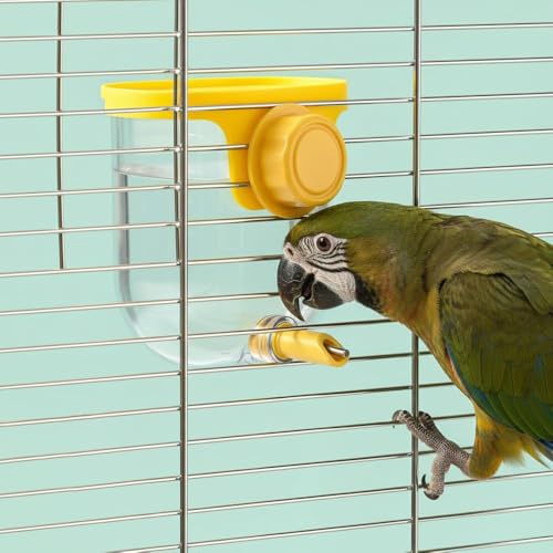 Bird Water Bottle 330ml – External Cage Waterer Large Capacity for Parakeet Cockatiel Budgie Finch Lovebird – Automatic Leak Proof Drinking Dispenser – Clear Water Feeder for Small Birds – Easy Clean