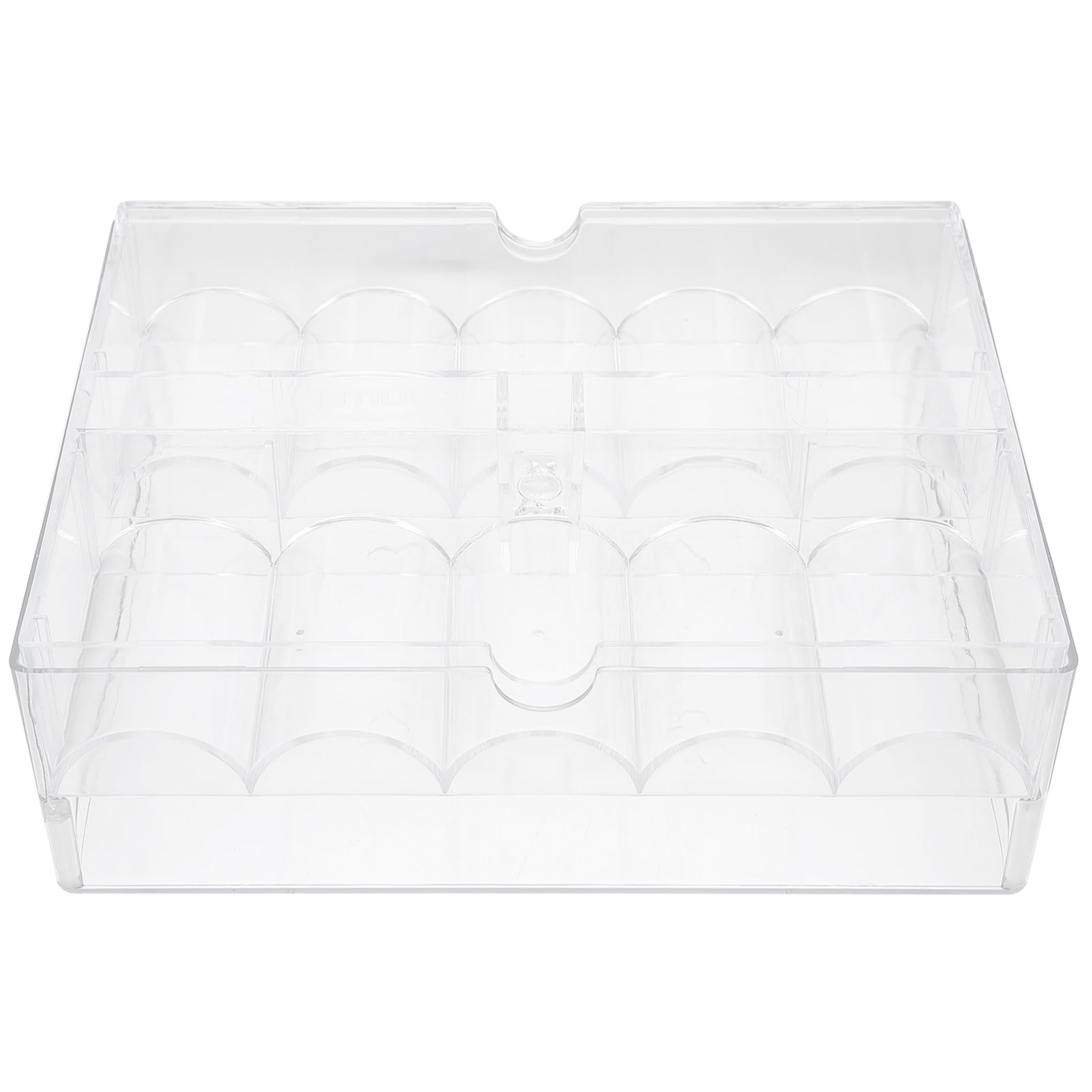 KALLORY Poker Chips Storage Box 200 Chips Case Clear Acrylic Rack Easy Access Denomination Holder