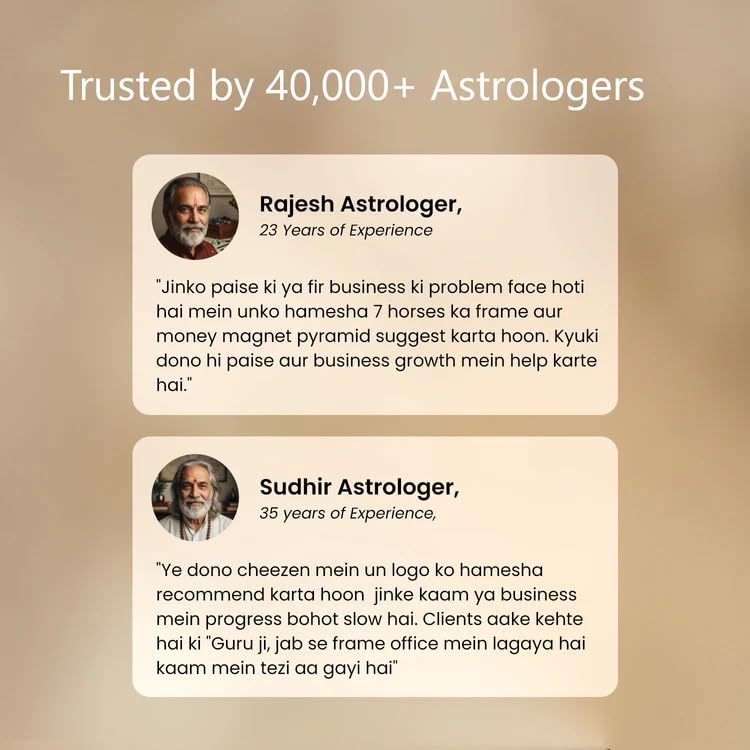 Image of Astrotalk 7 Horses on Raw Pyrite Frame with Money Magnet Pyramid | Attract Wealth, Prosperity & Success | Home Decor for Living Room, Mandir & Office | Good Luck Gift for Man & Women
