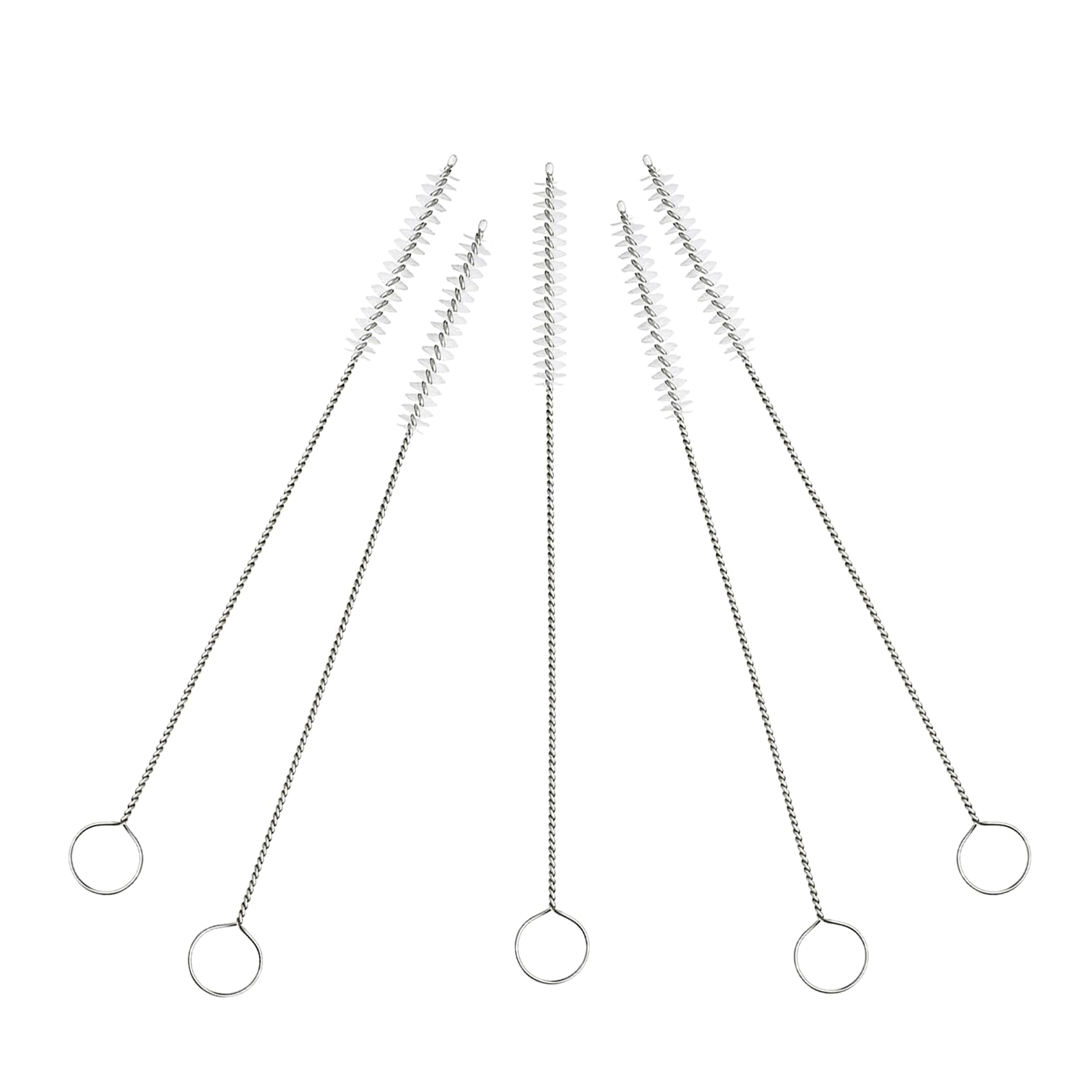 Straw Cleaner Brush,304 Stainless Steel Nylon Bristles Reusable Brush