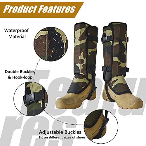 Leg-Gaiters-Boot-Gaiters-Waterproof-Leg-Gaiters-for-Men-and-Women-Anti-Tear-Oxford-Fabric-for-Outdoor-Hiking-Walking-Hunting-Snow-Skiing-Camping-Climbing-Mountain