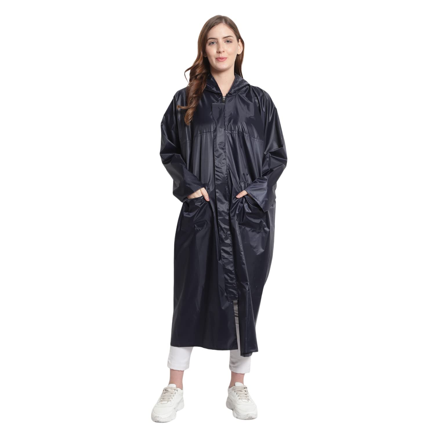vordvigo Women's Solid Rain Coat/Overcoat with Hoods and Side Pockets, 100% Waterproof Raincoat-picture-36