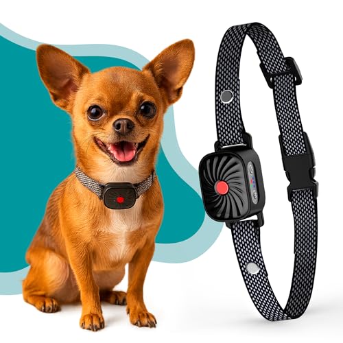 Bark Collar for Small/Medium Dogs, No Shock Anti Bark Collar, Rechargeable Anti Barking Collar w/2 Vibration & Beep Modes, Waterproof Shockless Smart Dog Stop Barking Control Device (Black)