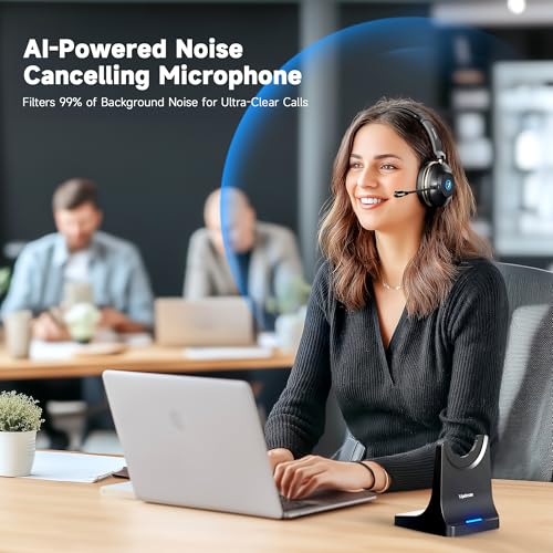 Wireless Headset with Microphone for Work, Bluetooth 5.3 Computer Headset for Laptop - image 2