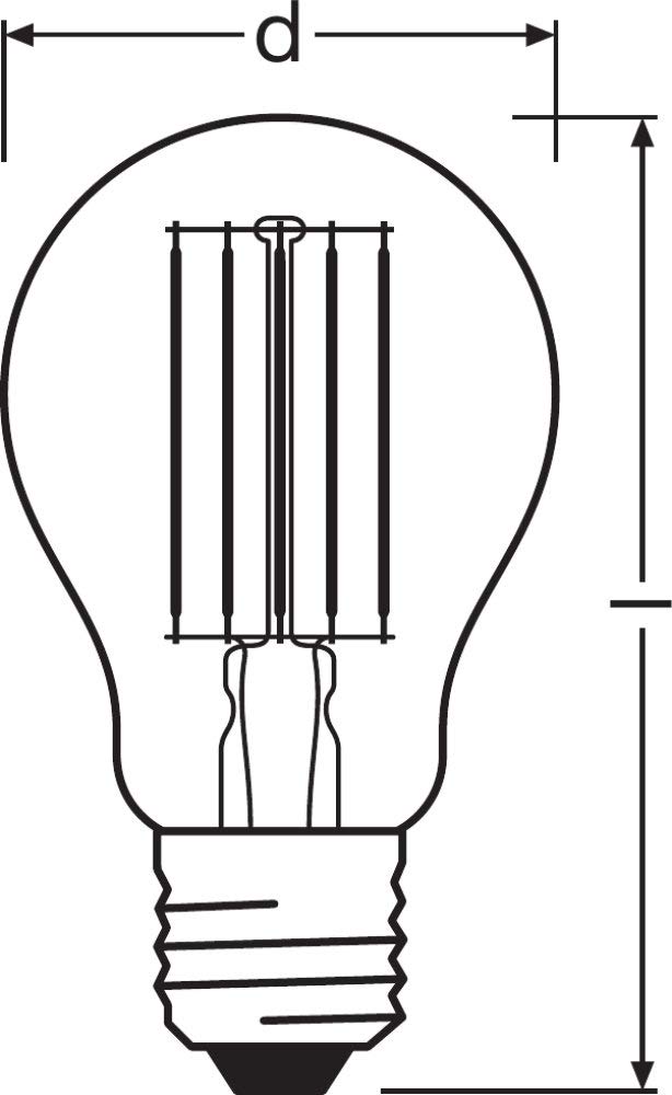OSRAM Filament LED Lampe mit E27 Sockel, klassiche Birnenform, Tageslichtweiß (6500K), 10 W, Ersatz für 100-W-Glühbirne, LED Filament CLASSIC A +, 10er-Pack