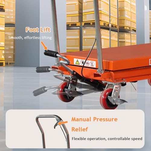 Transpallet manuale, capacità 150 kg, altezza di sollevamento 127 cm, ideale per fabbriche, magazzini, supermercati, attrezzature pesanti per un facile trasporto