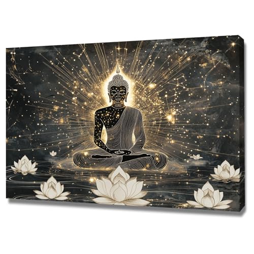 Toile murale zen pour briser la monotonie des murs blancs de salon
