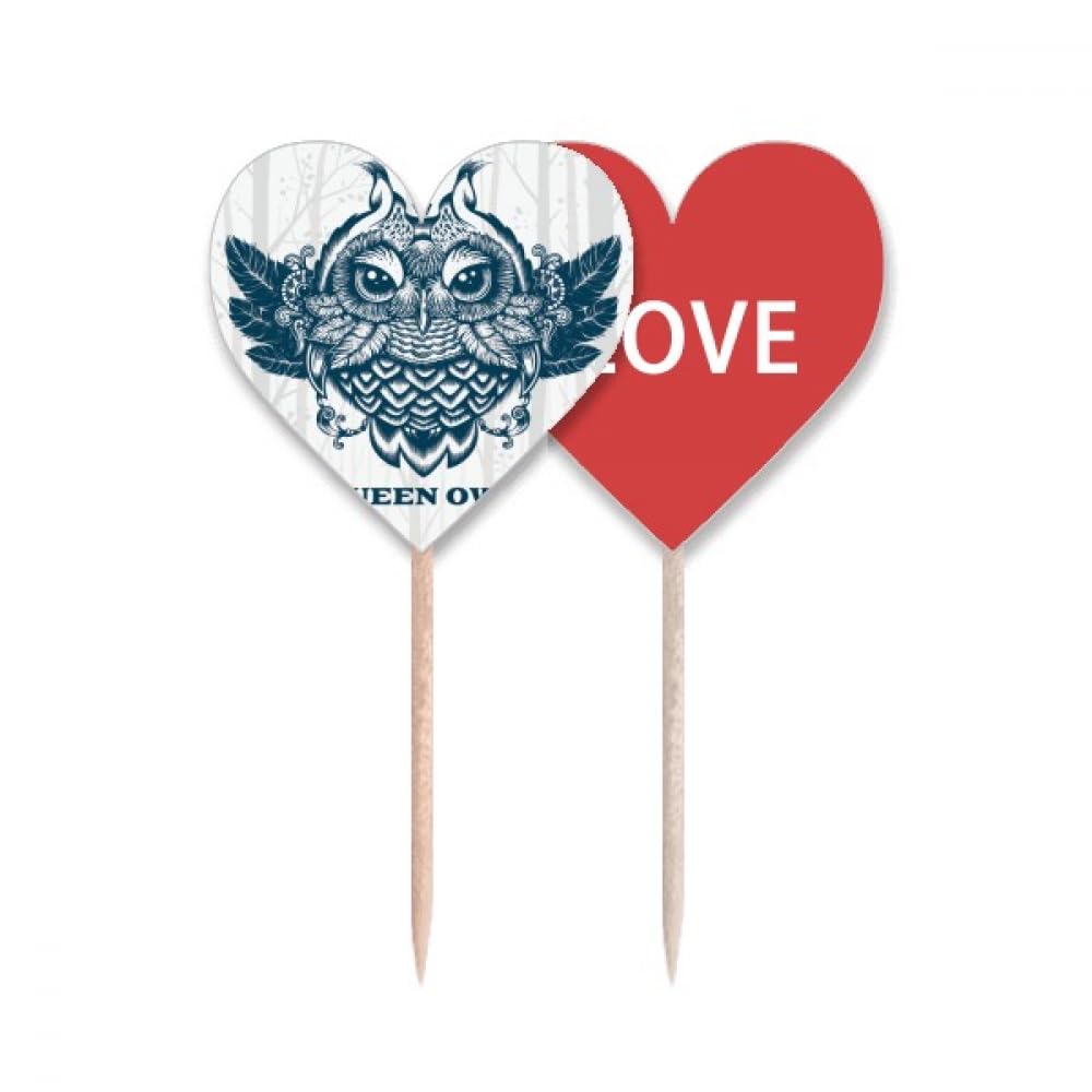 Cure-dents cœur Queen Owl Art déco idée cadeau originale