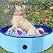 Large Dog Pool, 40x12 Inch Foldable Pet Swimming Pool, Blue Dog Padding Pool Portable for Dog Bath, Portable PVC Baths for Large Dogs