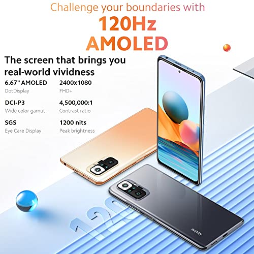 Xiaomi Redmi Note 10 Pro (128Gb, 6Gb) 6.67", Snapdragon 732G, 5020Mah Battery Dual Sim Gsm Unlocked Global 4G Lte (T-Mobile, Metro, Global) International Model (Fast Car Charger Bundle, Glacier Blue) #TOP3