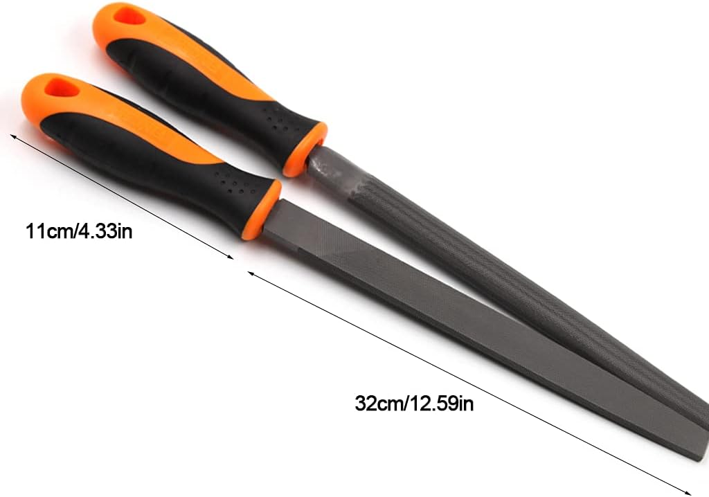 ミディアム歯付きメタルファイルセット 金属加工 木工 スチール やすり フラット 三角形 ラウンド スクエア 半円用