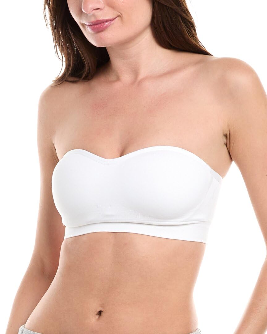 OnGossamer Women's Cabana Cotton Seamless Wireless Strapless Bandeau