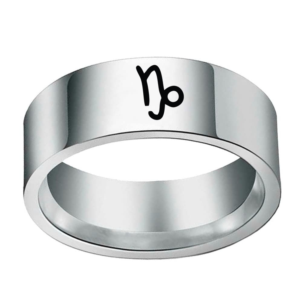 Unisex 12 Zodiac Sign Statement Ring