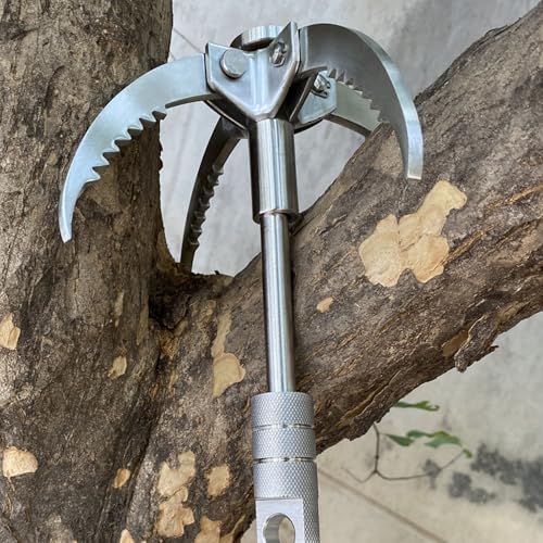 AOIQTTJNB Enterhaken Klappbarer Greifhaken aus Edelstahl 4 Krallen, Kletterklaue, Überlebenswerkzeugausrüstung, zum Klettern, Abenteuer, Grappling Fallen (400kg Belastung)