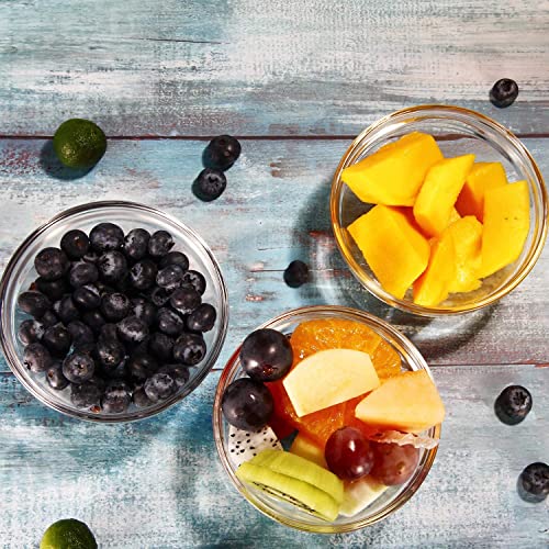 Image of WRINGO Glass Bowl for Kitchen Prep, Dessert, Dips, and Candy Dishes, Cake, Snack Bowl Set of 6 Or Nut Bowls, and Microwave Safe Clear Glass Bowls for Mixing, Storing Size 3.5 Inch (WR-11), 100 ml