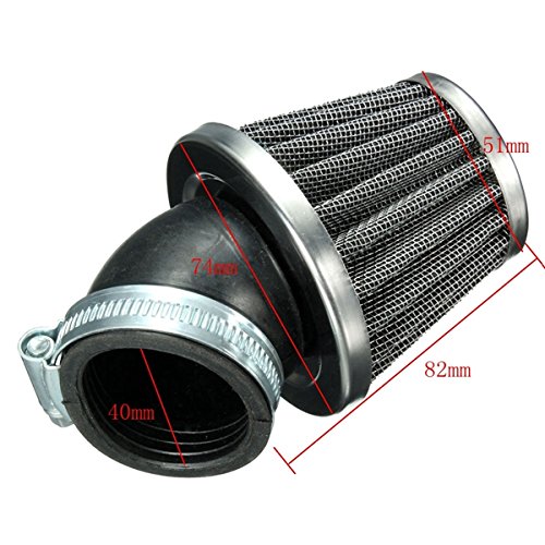 C-FUNN 40Mm 45 Grad Luftfilter Schwarz Für 50Cc 110Cc 125Cc 140Cc Pit Dirt Bike Motor Bike