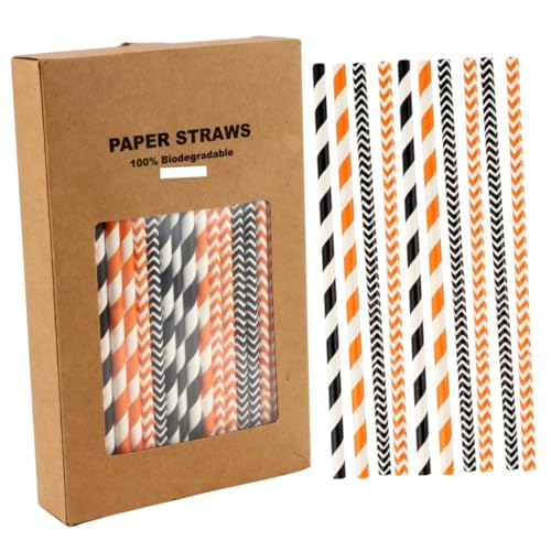 100 pitillos de papel Kraft para Halloween miniatura 1