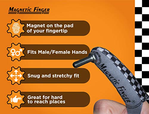 Magnetic Finger The Original Magnetic Finger Glove - Hold & Retrieve Any Small Ferrous Metal Object With Precise Control - Convenient Magnetic Pickup Tool Ideal For Tight Spots At Home Or On The Job #TOP4