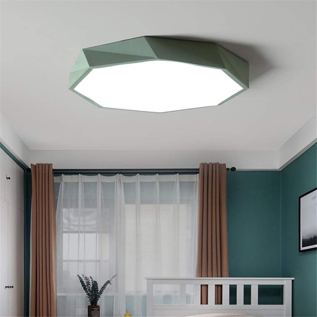 Kreatywna lampa sufitowa Led zielona lampa sufitowa nowoczesny minimalistyczny salon ciepła geometria romantyczna sypialnia dzieci lampy do sypialni