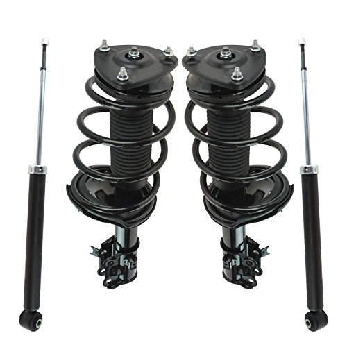 Image of TRQ Front and Rear Complete Strut Assembly & Shock Absorber Kit Complete Strut & Coil Spring Assembly Compatible with 2006-2011 Hyundai Accent Kia Rio Rio5